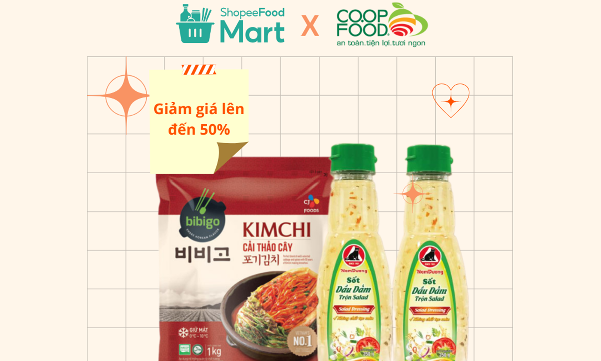 ShopeeFood Mart “bắt tay” cùng 6 thương hiệu tung deal độc quyền giảm đến 50%